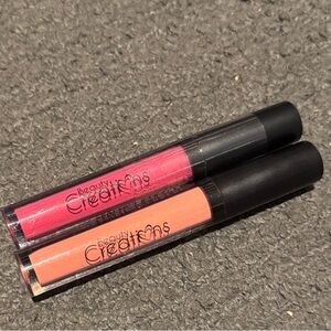 Beauty Creations Lip Gloss Duo - Vibrant Pink and Soft Peach